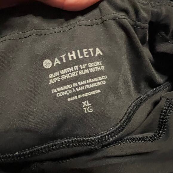 Athleta Skort Skirt Womens XL Run With It 14” Black Shorts Lined - Picture 5 of 9